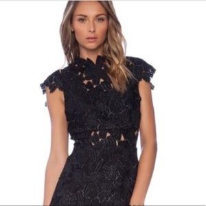 Saylor black floral cutout mini dress